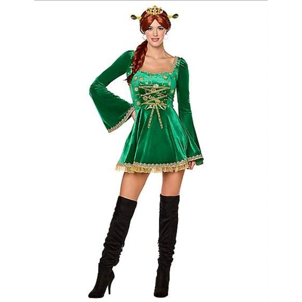 Adult Sassy Fiona Shrek Halloween Costume Sexy Mini Dress Size L